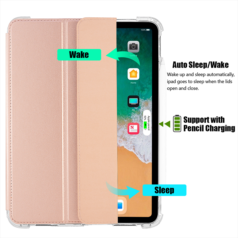 2024 New iPad Air 13 M2  Case with Pencil Holder- Smart Stand Protective Heavy Duty Rugged Armor Cover with Auto Wake/Sleep
